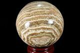 Polished, Banded Aragonite Sphere - Morocco #82298-1
